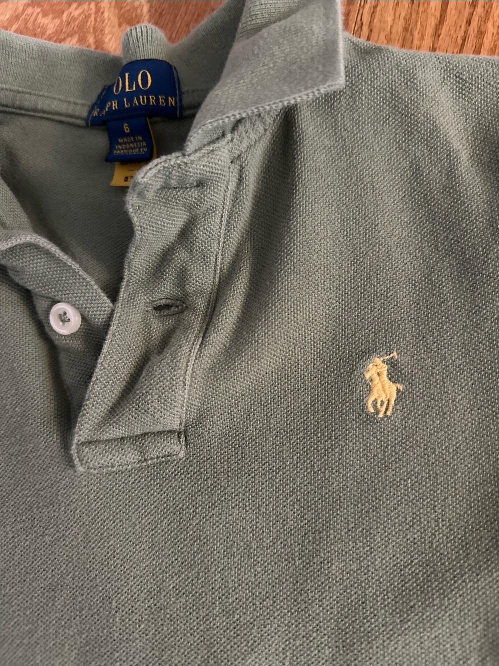 Polo by Ralph Lauren Boy’s Sage Green Pique Polo Shirt Size 6